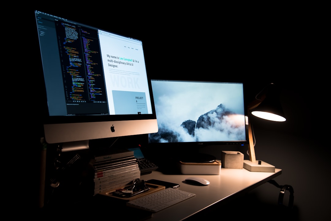 A designer’s dual-screen setup